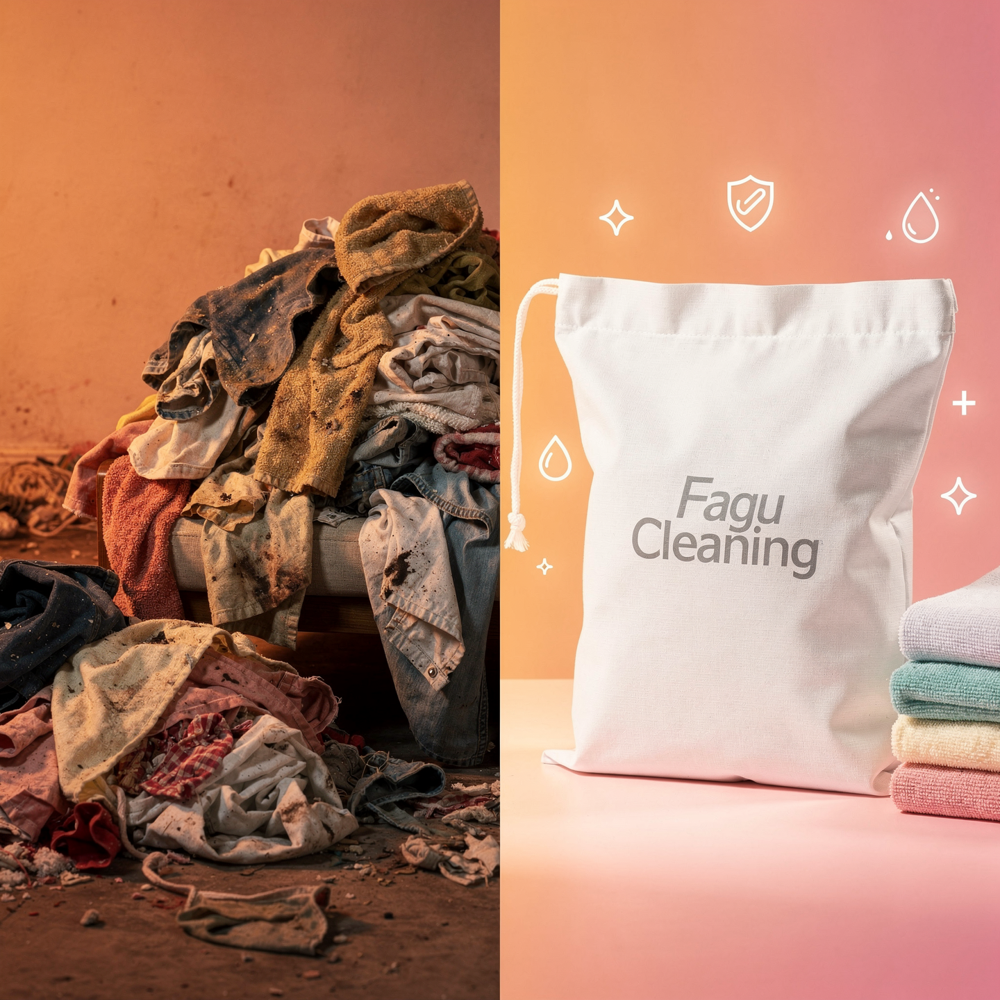 Comparação Panos Sujos vs Bag Limpa Fagu Cleaning